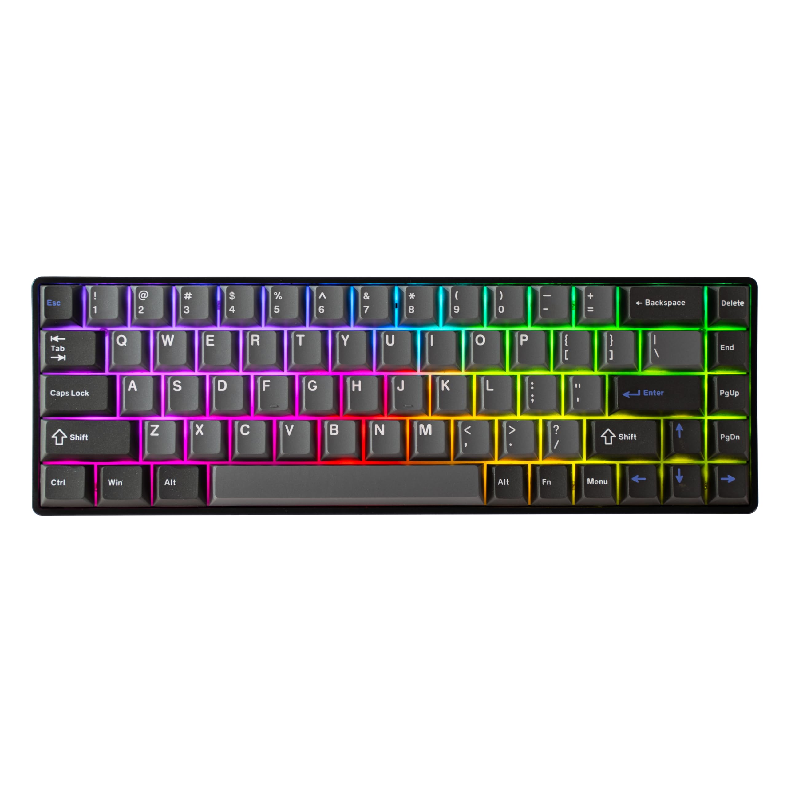 DrunkDeer G65 eスポーツゲーミングキーボード、ラピッドトリガーキーボード - ホール効果スイッチ - 磁気スイッチ - ラストウィン＆リリースデュアルトリガーモード - 調整可能な作動、ブラック グレー ペリー