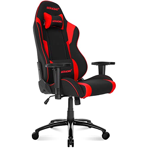 AKRACING ゲーミングチェア デスクチェア レッド 赤 WOLF ファブリック 180度リクライニング 在宅 リモート 5年保証