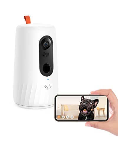 Anker Eufy Dog Camera D605（犬, 猫用自動給餌器）【ペットカメラ / Wi-Fi ペットカメラ / 360°ビュー / 犬 猫 留守番 / 飛び出すおやつ / 3段階 給餌距離調整 / 見守り/ 双方向会話 / スマホ対応 / ア