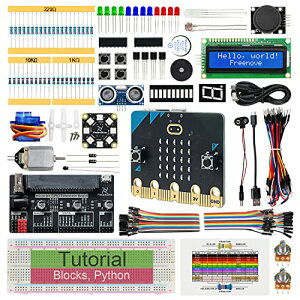 Freenove BBC micro:bit 用スーパー スターター キット (V2 を含む)、266 ページの詳細なチュートリアル、192 アイテム、38 プロジェクト、ブロック、Python コード