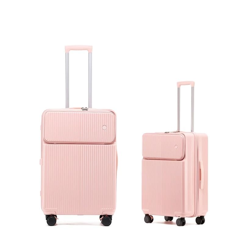 [Spyplan] キャリーケース キャスター ストッパー付き スーツケース 機内持ち込み フロントオープン 可愛い 多機能 トップオープンパソコンケース キャリーバッグ カップホルダー付き トランク キャスターロック付き ジッパー 超軽量 人気 頑丈 T