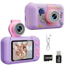 ARNSSIEN 子供用 キッズカメラ トイカメラ1080P HD 動画カメラ 32GBメモリーカード付き2.4インチIPS 画面4倍ズームUSB充電 デュアルレンズ 子供向け録音自撮りカメラデジタルカメラ4歳 5歳 6歳 男の子女の子子供の日 誕生日プレ