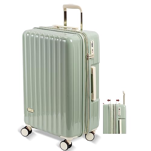 Rakuten - [Spyplan] スーツケース 機内持ち込み 拡張機能付き 超軽量 大容量 キャリーケース 可愛い キャリーバッグ 大型 耐衝撃 ジッパータイプ 静音 ダブルキャスター 360度回転 TSAロック搭載 人気 旅行 ビジネス 出張 mサイズ 4-6泊 グリ