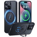 【2025最高傑作&定点360度回転】CASEKOO iPhone 15 Pro Max 用 ケース 超強磁力 米軍MIL規格 耐衝撃 高耐久性【横縦両立・角度調整】指紋防止/マット仕上げ/黄変防止/薄型半透明 ストラップホール付き ワイヤレス充電対応 ア