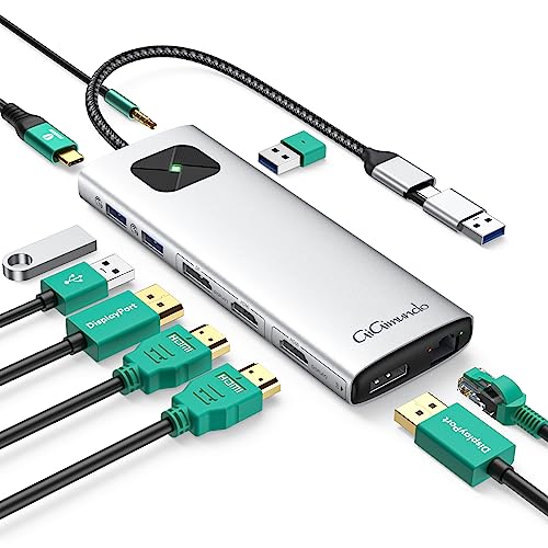 GiGimundo LK10 10-in-1 ɥå󥰥ơ Displaylinkб ǥ奢4 K 60 Hz 3xUSB...