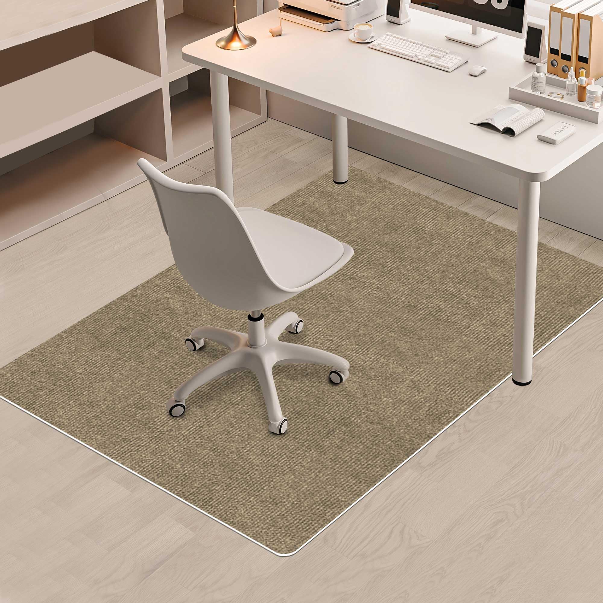 【 限定ブランド】 YIDIHO チェアマット 140×100cm いすマット 厚さ4mm 滑り止め 床保護マット フロアマット クッション 床暖房対応セルフ粘着 丸洗い可能騒音対策 床の傷防止カーペット ゲーミングチェアマット（モカ）