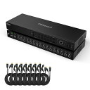 TESmart 16ポート HDMI KVMスイッチ パソコン16台 モニター1台切り替え KVM切替器 4K@30Hz/60Hz HDCP2.2 RGB4:4:4 EDID機能対応 RS232ポート LANポート搭載 自動スキャン 自動検出機能 リモコン