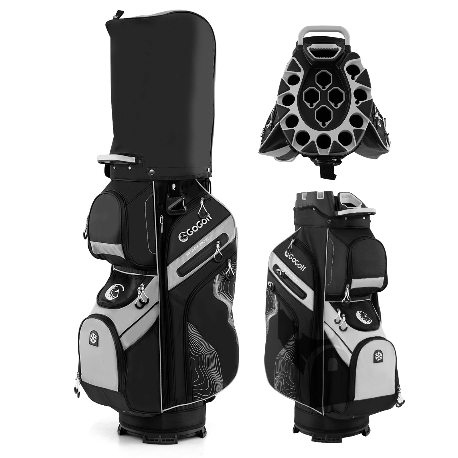 Giantex ゴルフバッグ キャディバッグ メンズ レディース カートタイプ 軽量2.6kg 14分割 9.5型 47イン..