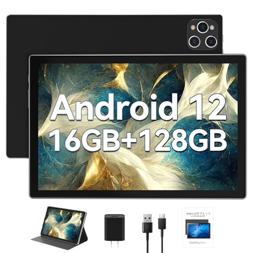 QUKENK 2024初登場 Android 12 2IN1 10インチタブレット、16GB RAM+128GB ROM、8コアCPU、5G/2.4G WiFi..