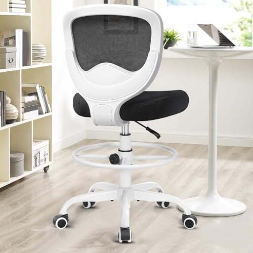 楽天SelectSHOP 岐阜 楽天市場店Razzor デスクチェア 椅子 オフィスチェア 疲れない 学習 ワークチェア 通気性メッシュ スポンジクッション 足置き 高さ調節可能 360度回転 ホワイト 白 RZ2077-Z-White