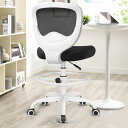 Razzor デスクチェア 椅子 オフィスチェア 疲れない 学習 ワークチェア 通気性メッシュ スポンジクッション 足置き 高さ調節可能 360度回転 ホワイト 白 RZ2077-Z-White