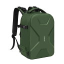 MOSISO カメラバックパック DSLR/SLR/ミラーレス用、対応機種Canon/Nikon/Sony、保護 カメラバッグ リュック フルオープン 防水 ハードケース インサート & 三脚 & ラップトップ コンパートメント付き(アーミー グリーン)