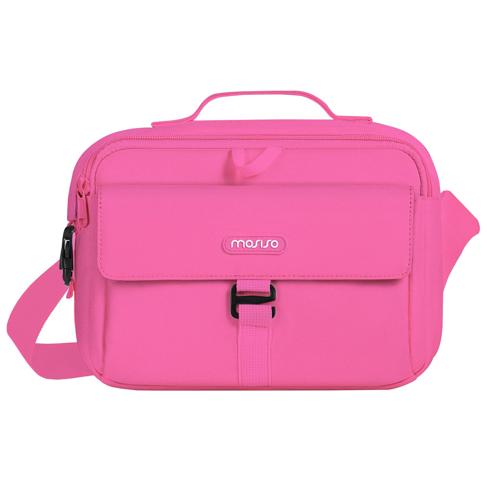 MOSISO カメラバッグ DSLR/SLR/ミラーレスカメラ用 対応機種 Canon/Nikon/Sony、保護 メッセンジャー袋 コンパクト 斜め掛けのパッド入り ショルダーバッグ レインカバー付き(ブライト ローズ)