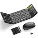 【最新型】Omikamo Bluetooth キーボード 折りたたみ マウスセット 日本語配列 ワイヤレス マウス キーボード テンキー付き Bluetooth&2.4G接続 フルサイズ マルチペアリング iOS/Win/Mac対応 3段階DPI Type