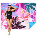 Winthomeビーチタオル152×203CM特大サイズ 海 プール ビーチマット ご家族3・4人使用 防砂 薄手 ポーチ付き 旅行タオル マイクロファイバー 吸水 速乾 軽量 タオルケット 速乾タオル ジム ヨガマット 敷物 (ボヘミア, 203*152