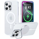 【新形態!スタンド使いながら充電OK】CASEKOO iPhone16 Pro 用 ケース 指紋防止 隠しスタンド付き Magsafe対応 マットケース 米軍MIL規格 耐衝撃 カメラ保護 黄変防止 軽量 薄型 半透明 ストラップホール付き ワイヤレス充電