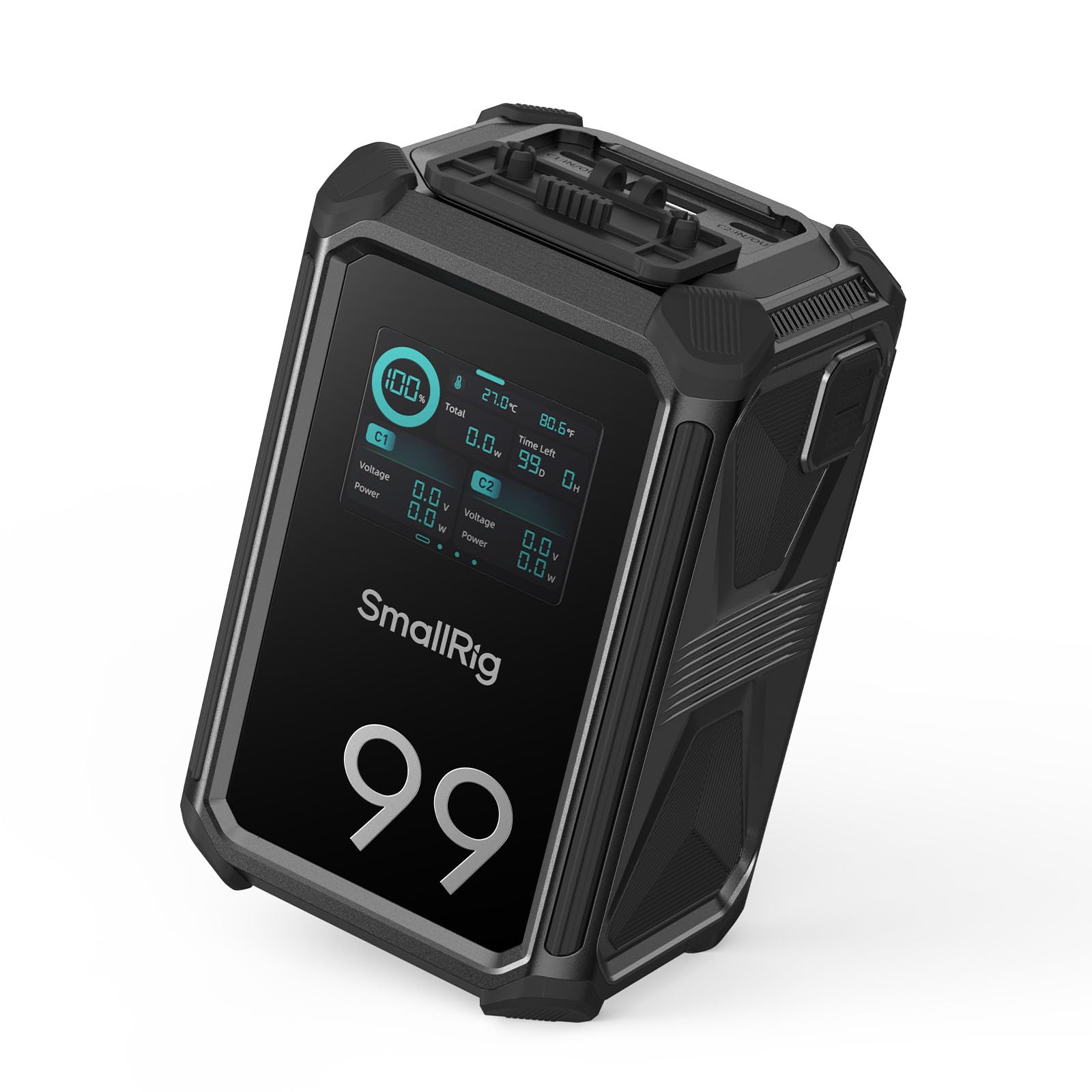 SMALLRIG X-Touch スマートトリプルプルーフ Vマウントバッテリー X99 99Wh 6800mAh Vマウントバッテリー 100W出力 2時間フル充電 デュアルD-TAP USB-C DCポート アプリコントロール 2.0"タッチスクリーン