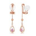 Free bird トルマリン イヤリング レディース ピンクゴールド 金属アレルギー対応 シルバー925 ノンホールピアス レディース 揺れる 10月の誕生石...