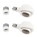 Pispoer- くみあわせがたE26→E26 LED電球専用-可変式ソケット-屋内用-ソケット変換コンセント-簡単取付 工事不要-AC 100V-ホワイト2個セット。