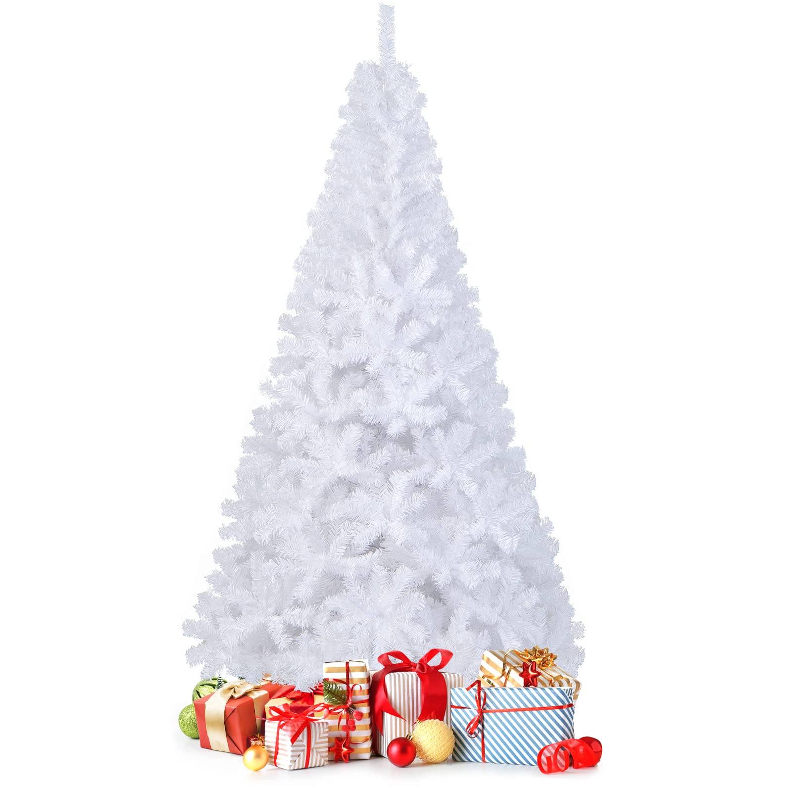 TANGKULA クリスマスツリー christmas tree 150cm 180cm 210cm クリスマス ツリー 白 ヌードツリー PVC..