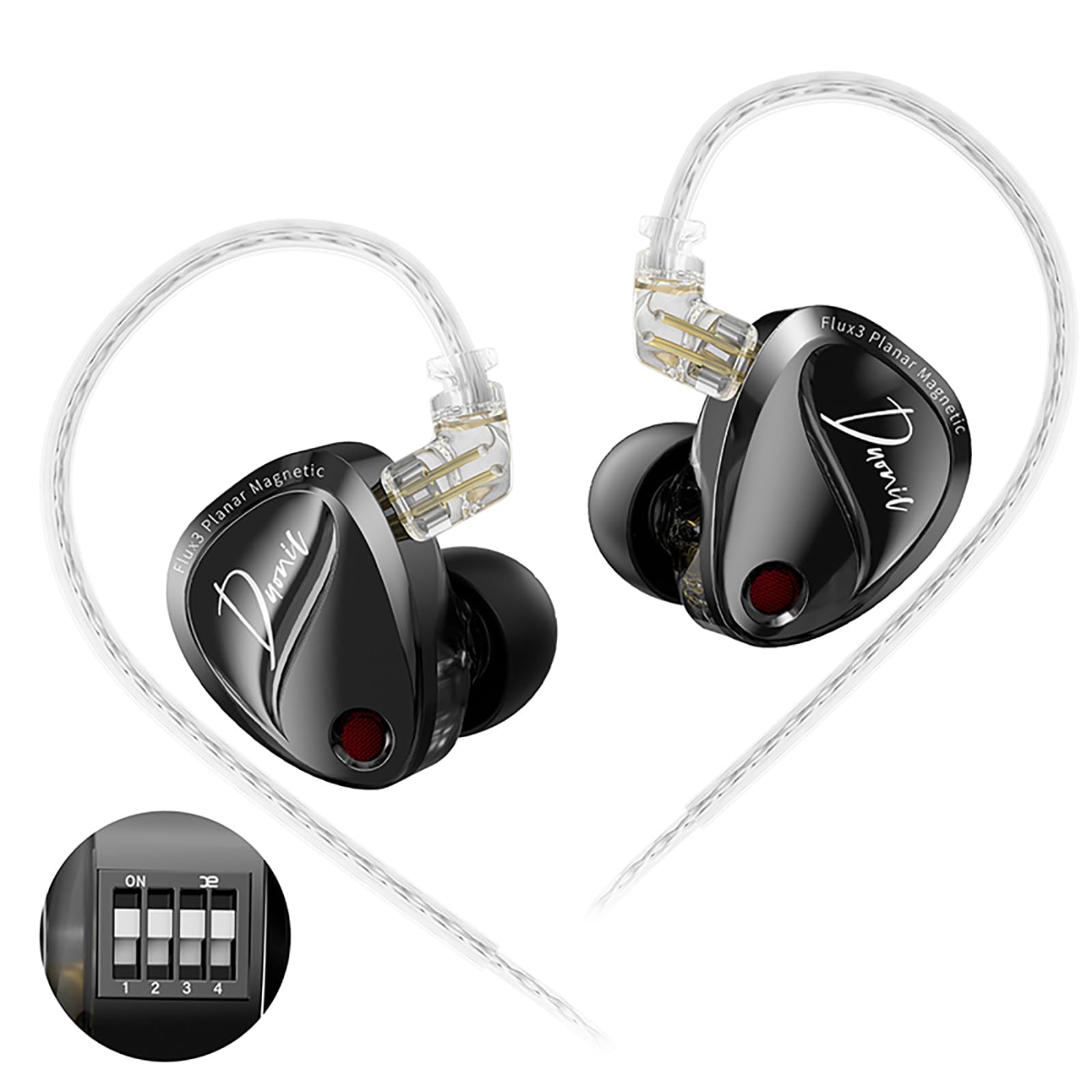 Linsoul KZ Duonic ハイブリッド型ハイエンドHiFi耳掛け式イヤフォン 3マグネット平面磁気ドライバー 超ロングエクスカーション設計のFlux3ドライバー 精密なサウンドポジショニングを実現 高精度なプロフェッショナル電子フィルターが内蔵