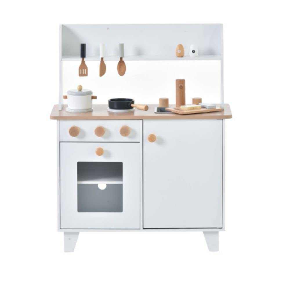 オーエスジェイ(OSJ) おままごと キッチン 木製 調理器具付き ままごとセット付き 飾り棚 台所 ミニキッチン 知育玩具 まねっこ 調味料 食材 おもちゃ ...