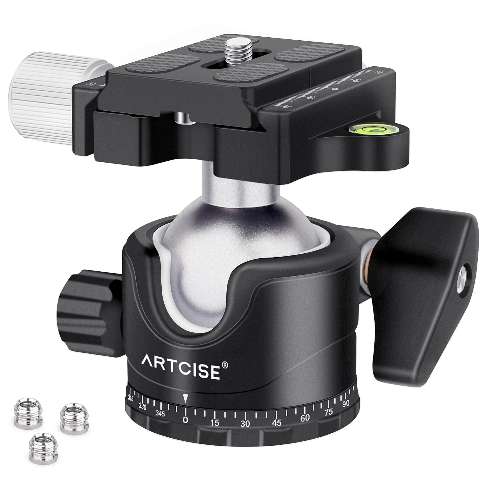 Rakuten - ARTCISE 36mm 低重心 ボール雲台 アルミ 360度回転 パノラマパン アルカスイス互換 クイックシュー 三脚ヘッド 自由雲台 一眼レフ DSLR ビデオカメラ用 最大耐荷重20キロ