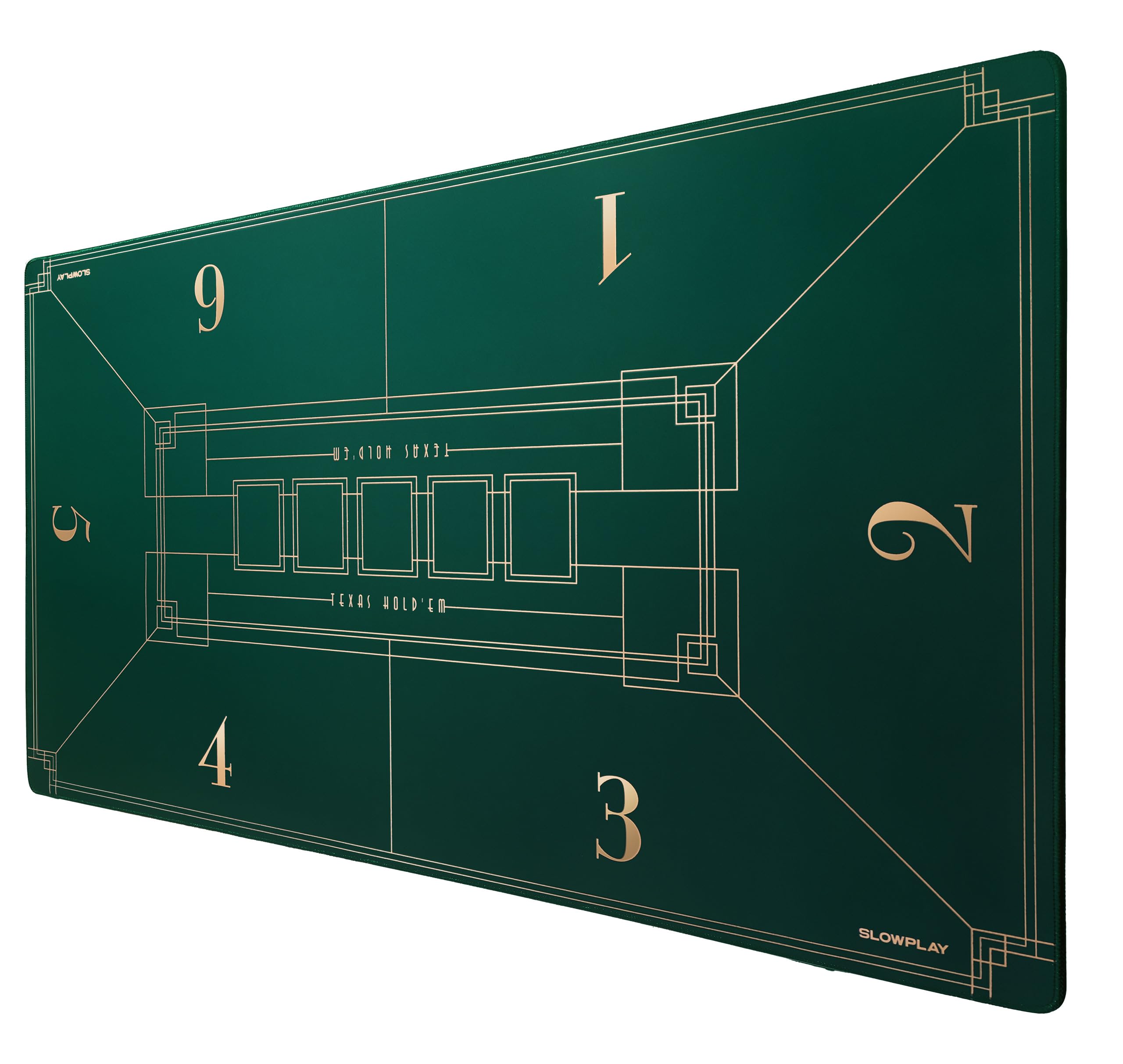 Rakuten - SLOWPLAY Nash ポーカーマット テキサスホールデム 120x70cm|アール・デコ調プリント ポータブルプレイマット 滑らかな手触り 騒音軽減（グリーン）
