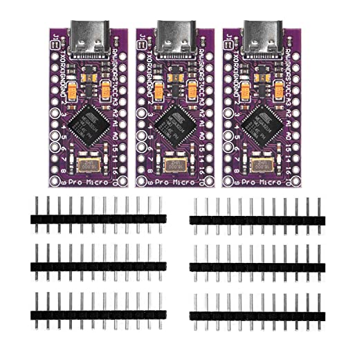 OSOYOO 3個セット Type C Leonardo Pro Micro ATmega32U4 5V/16MHz ブートローダ マイクロ USB Pro Mini 開発ボード Arduinoに対応