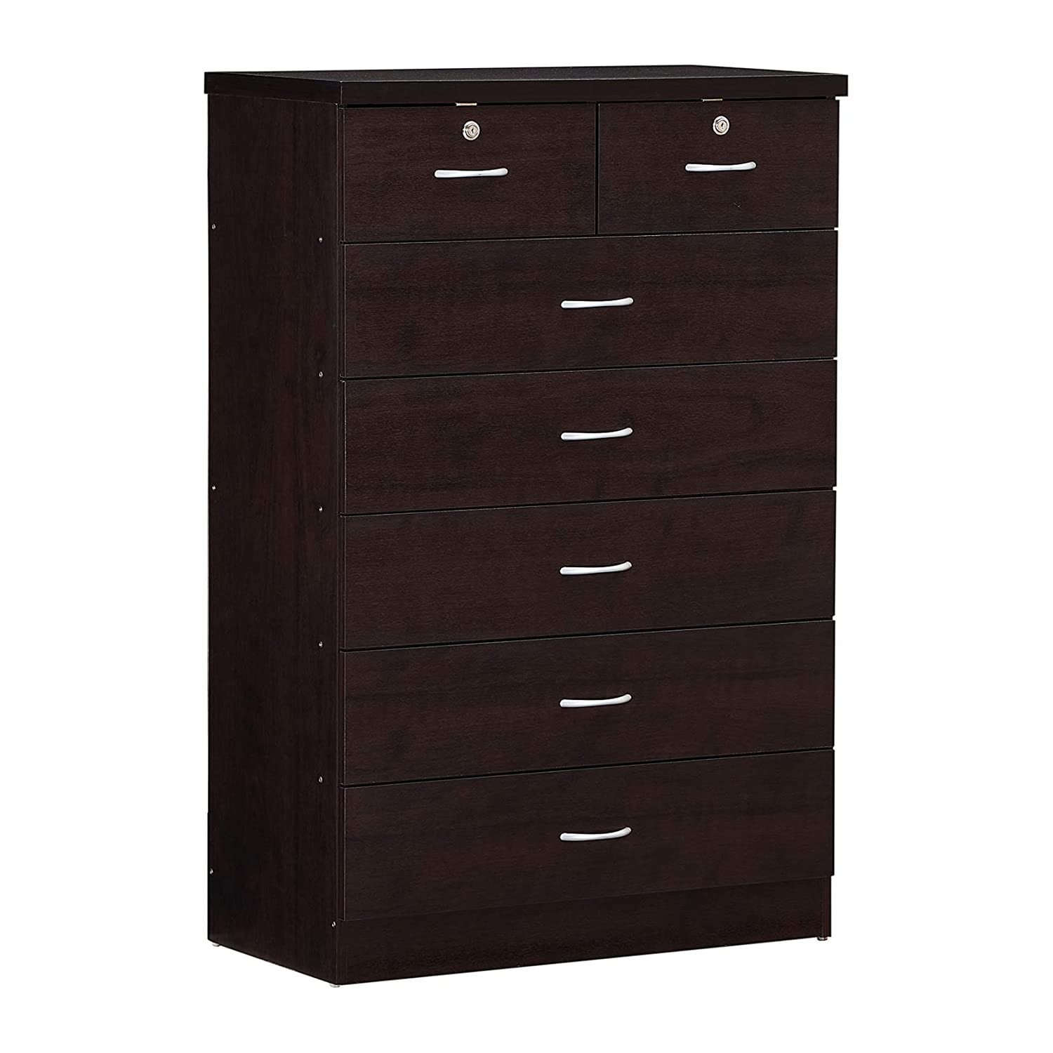 Hodedah チェスト チョコレート 7段 上段2段鍵付き 【日本正規輸入品】