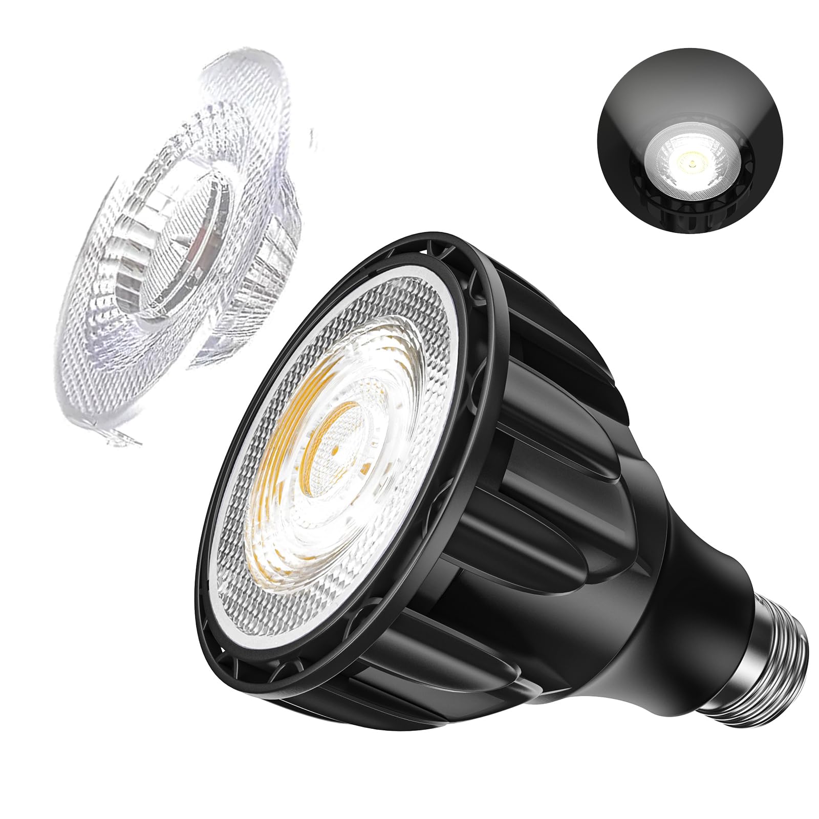 Pispoer LED植物育成ライト E26 ランプ口 24W フルスペクトル ビーム角38度（置換可能60度） 暖色 5800..