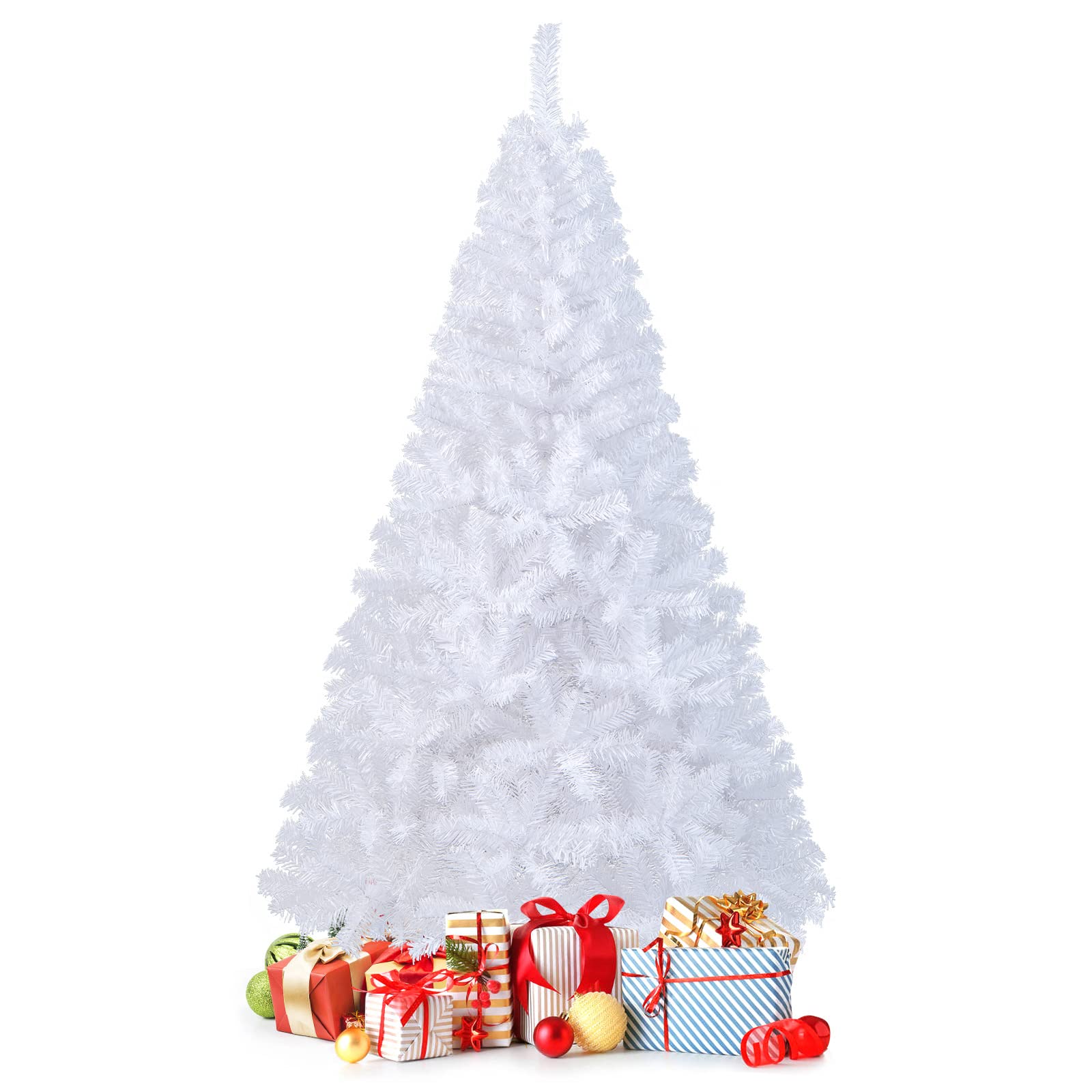 TANGKULA クリスマスツリー christmas tree 150cm 180cm 210cm クリスマス ツリー 白 ヌードツリー PVC..