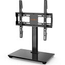 Perlegear テレビスタンド テレビ台 机上 小型 壁寄せ 32-55インチ対応 耐荷重40kg 左右回転35度高さ調節可能 強化ガラス製ベース 最大VESA規格400 x 400 mm