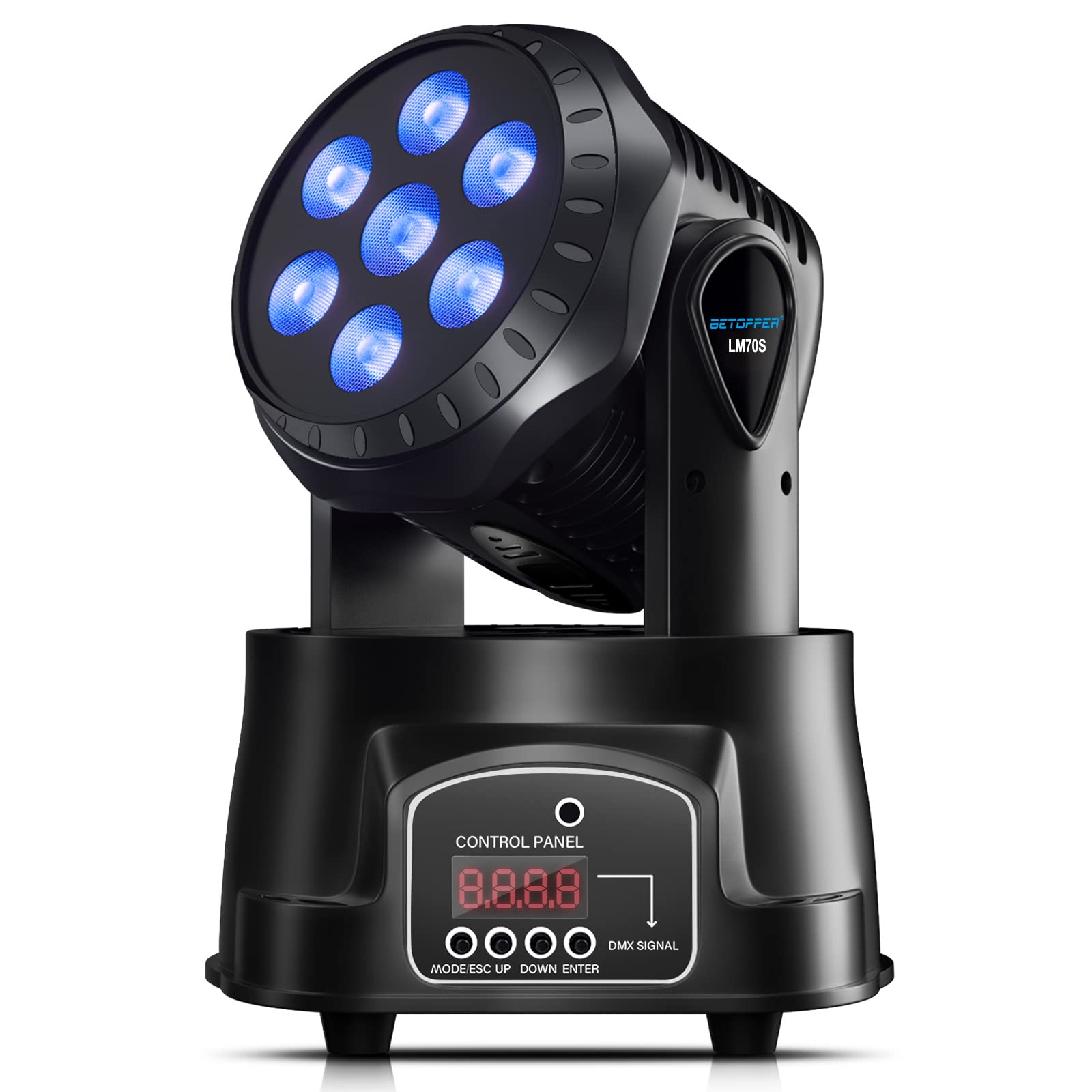 Rakuten - BETOPPER ムービングライト 7x8W RGBW LED 舞台照明ディスコライト ステージライト7色変換 DMX512 9/14CH パーティライト DJ disco light for party 高速回転 音声連動 結婚式/パーティー/カラオケ/