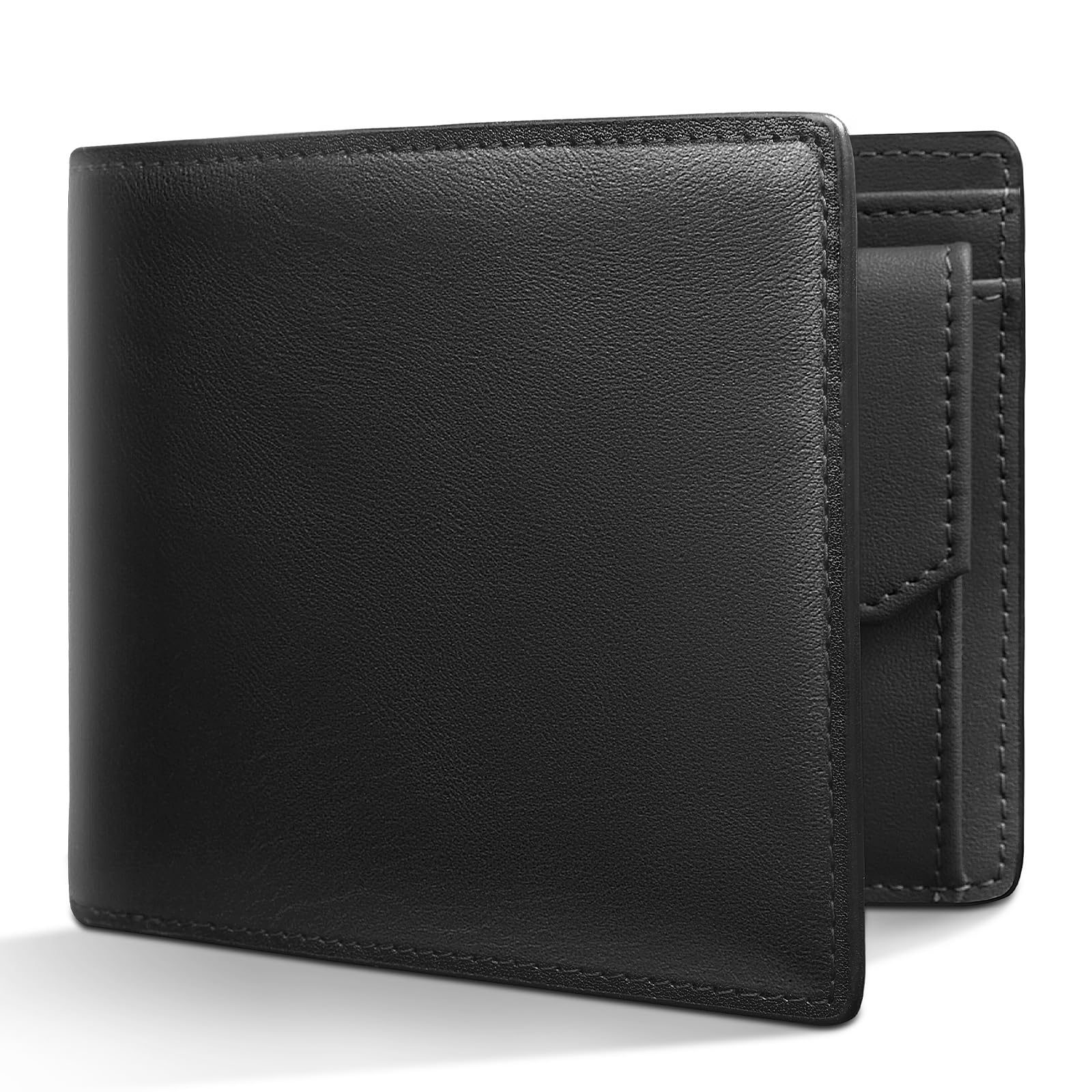 [ecoofee] 財布 メンズ 2つ折り オイルドレザー 本革 コンパクト 大容量 RFIDスキミング防止 使いやすい 二つ折り財布 薄い 一流の職人が作る メンズ財布 折りたたみさいふ 人気ブランド 男性 紳士用 ギフトBOX入り プレゼント 父の日（