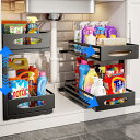 SIUSA シンク下 収納 スライド式 洗面所 収納 2段引き出し式 キッチン収納 2個セット シンク下収納ラック 幅20cm 洗面台下 調味料 収納 小物整理...