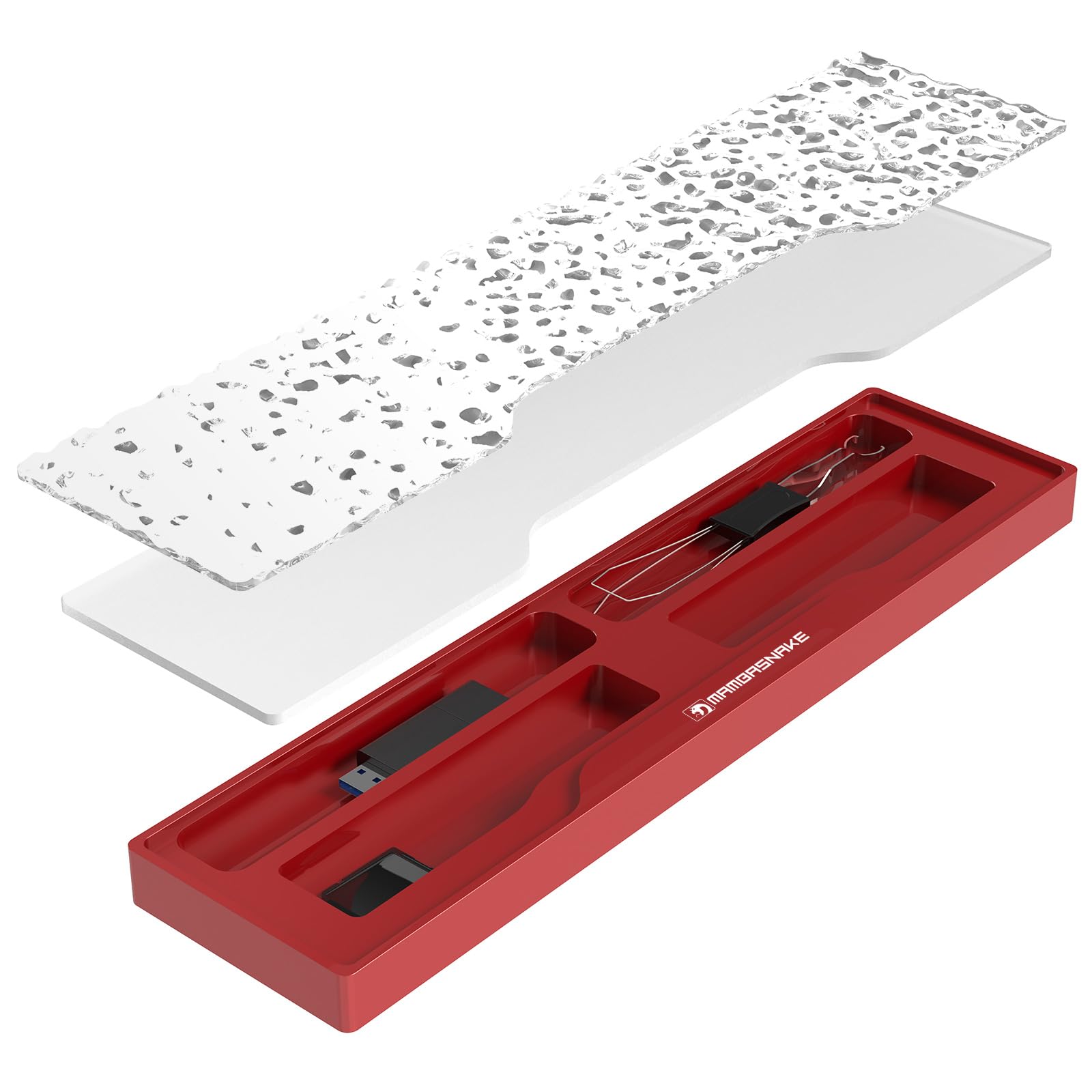Rakuten - MAMBASNAKE×ATTACK SHARK ゲーミングキーボード用 CNCアクリルリストレスト 2in1セット68鍵収納式リストレスト疲労軽減 滑り止め つや消しデザイン 対応 キーボードハンドレストCNCメタリックパームレスト 人間工学 頑丈 パソコ