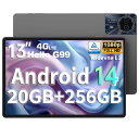 楽天SelectSHOP 岐阜 楽天市場店【2024初登場 タブレット 13インチ】TECLAST T65 Max Android 14 タブレット Helio G99 8コアCPU 20GB+256GB 1920*1200 FHD IPS画面 Widevine L1 TÜV認証 4G LTE ア