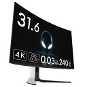Dell AW3225QF 32インチ 曲面 有機EL Alienware ゲーミングモニター(3年間無輝点交換保証/4K/QD-OLED/1700R曲面/DP1.4×1,HDMI×2/DCI-P3 99%/高さ調整,傾き/0.03ms/240Hz/G-S