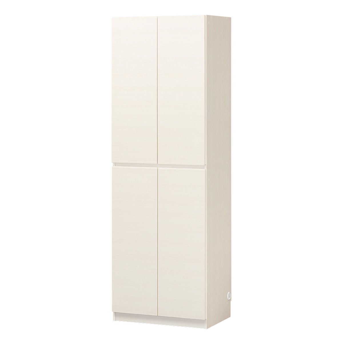 白井産業 [日本製] 壁面収納 扉付き壁面キャビネット 本棚 豊富なバリエーションで組み合わせ自由自在 耐震ラッチ装備 配線穴あり 壁面ぴったり設置 隙間収納 幅60×奥行41.6×高さ180cm ホワイト木目調 POR-1860SLWH ポルターレ・リビ