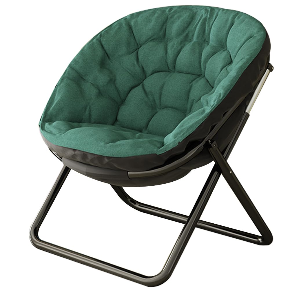 Floralies 折りたたみ椅子 リクライニングチェア 折りたたみ式 完成品 リラックス 折りたたみチェア ガーデンチェア パーソナル 持ち運び簡単 屋内 屋外 兼用 通気性よい (グリーン, 1人掛け（幅80×奥行45×高90cm）)