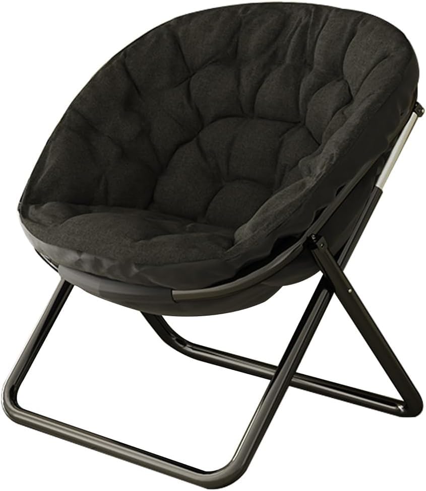 Floralies 折りたたみ椅子 リクライニングチェア 折りたたみ式 完成品 リラックス 折りたたみチェア ガーデンチェア パーソナル 持ち運び簡単 屋内 屋外 兼用 通気性よい (ブラック, 1人掛け（幅80×奥行45×高90cm）)