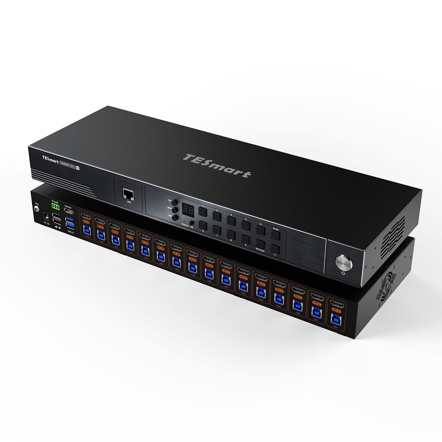 TESmart 8K@60Hz 16入力1出力 HDMI KVMスイッチ USB3.0 16x1 KVM切替器 16ポート パソコン16台モニター1台切り替え EDIDエミュレーター ホットキー切替 RS232、LANポート HDMI2.1 HDCP2.3