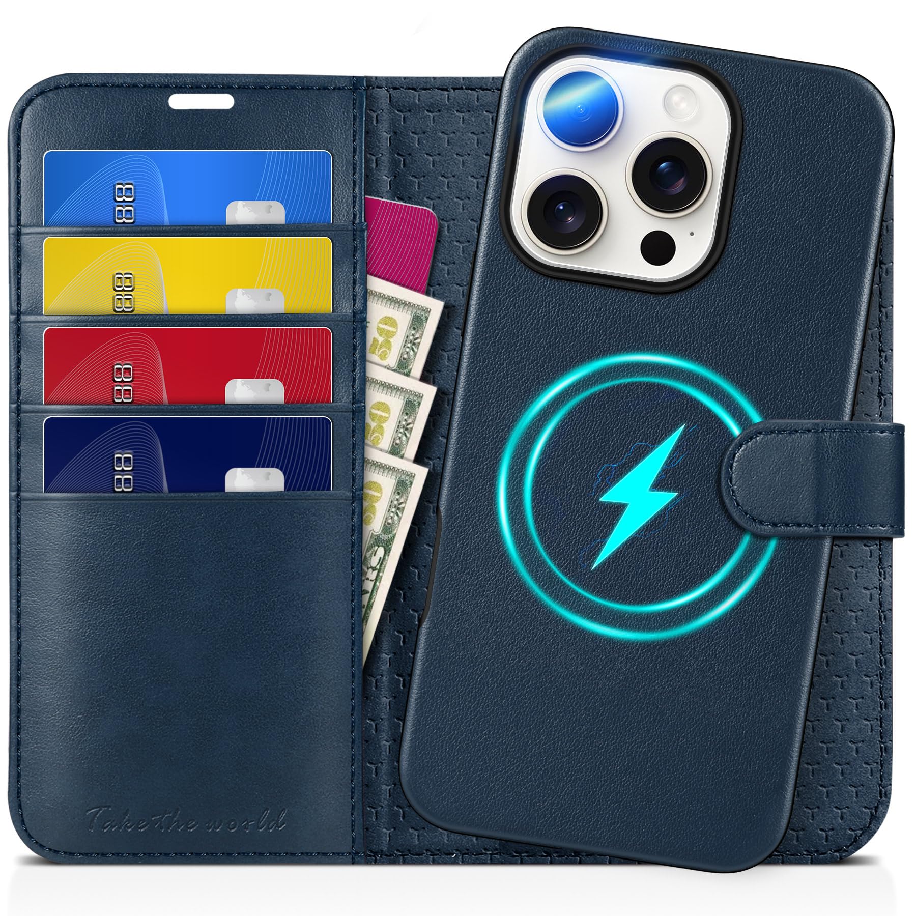TUCCH iPhone 16Pro б  Ģ 2 in 1 ʬΥ ե16ץС 곰ǽ [RFID֥...