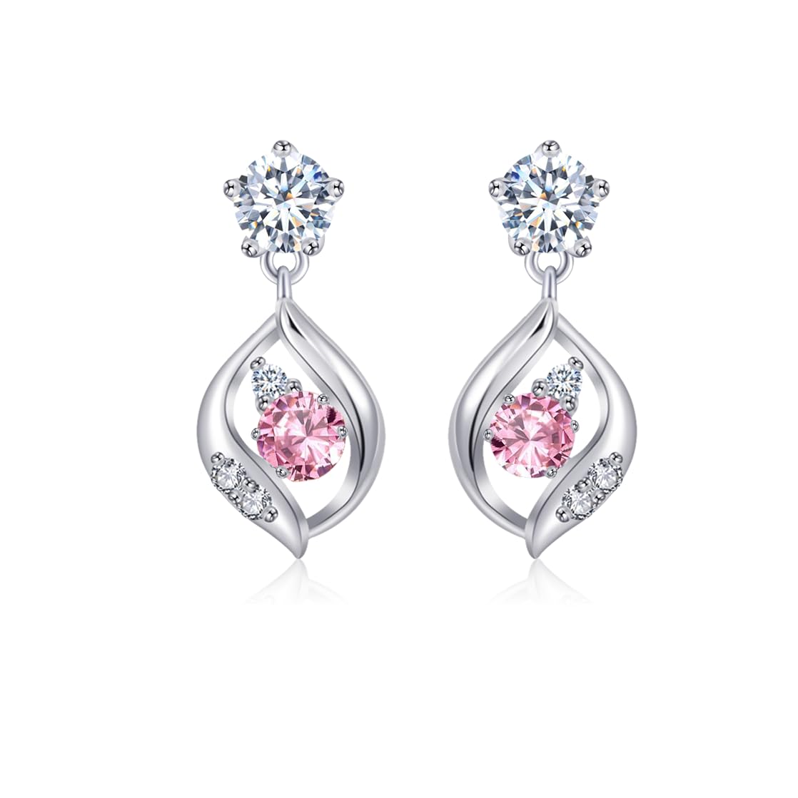 Free bird トルマリン ピアス レディース 金属アレルギー対応 ピアス つけっぱなしシルバー925 ジルコニア 10月 誕生石 人気 ジュエリー 揺れる...