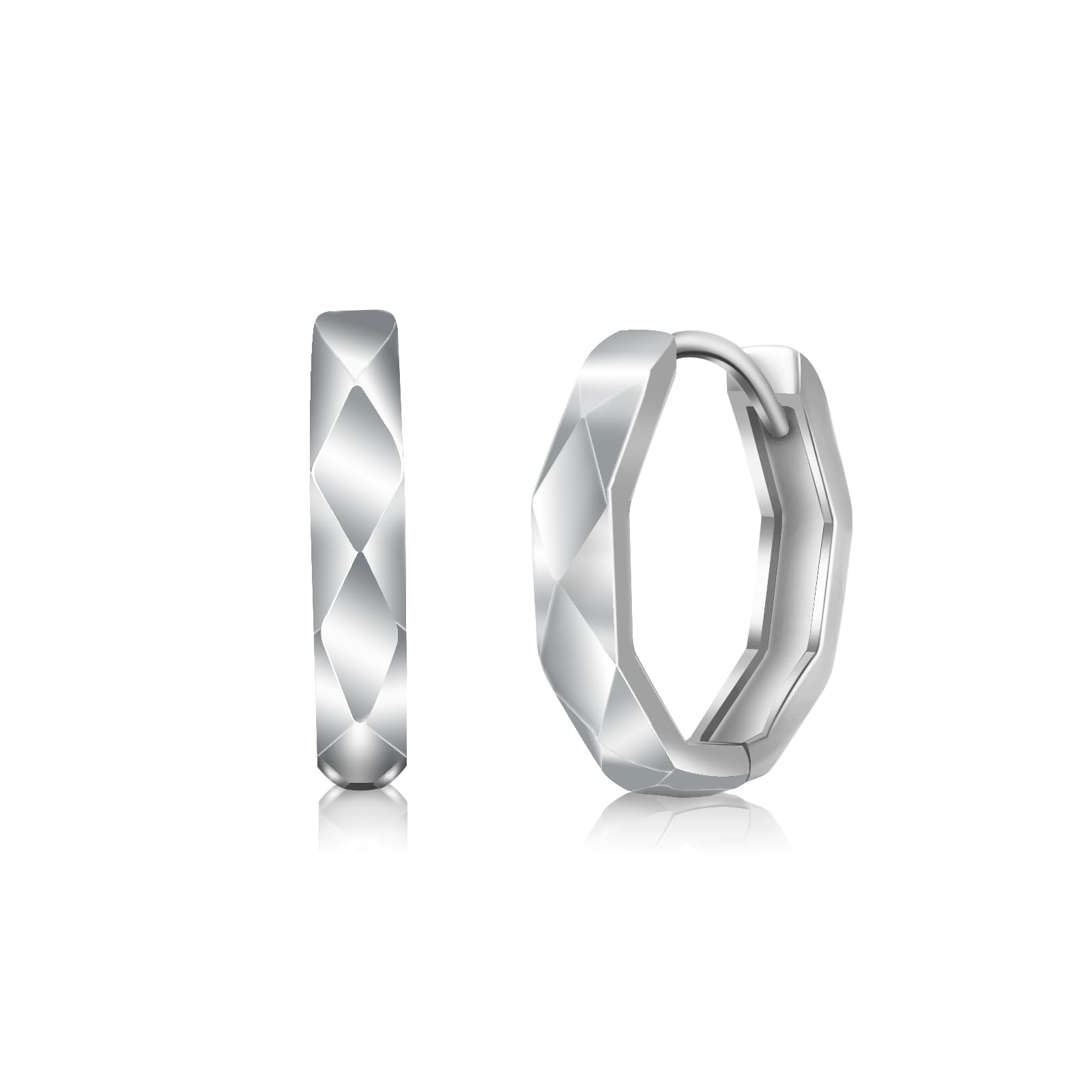 Free bird フープピアス レディース メンズ ピアス リング 金属アレルギー対応 ファーストピアス シルバー ダイヤカット シンプル 通勤 記念日 プレ...