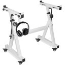 Rxakudedo キーボードスタンド キャスター キーボードスタンド z型 調節可能 スライドレール付き 操作が簡単 (ホワイト)