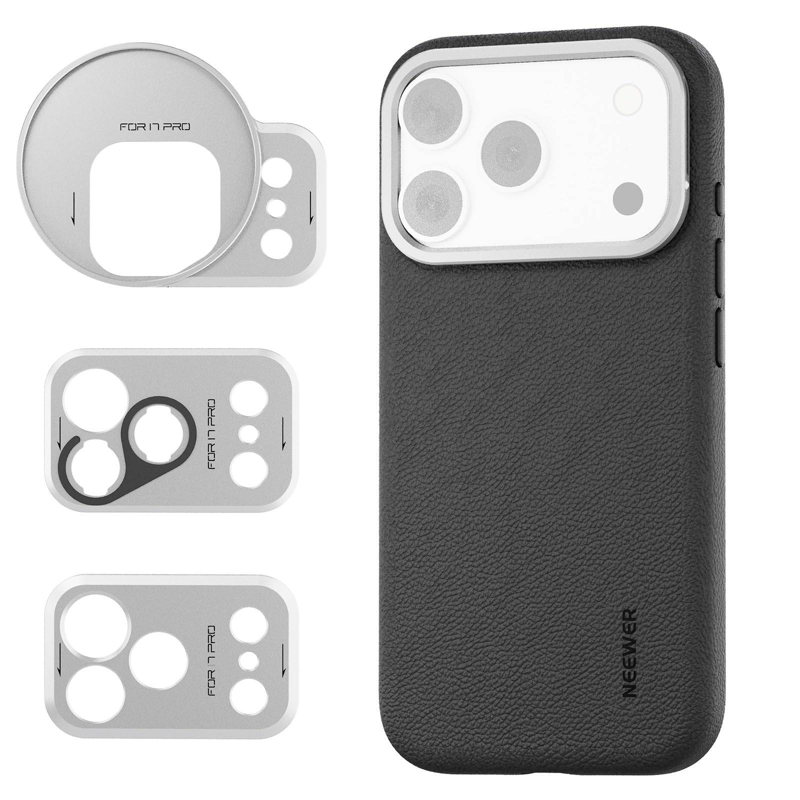 NEEWER スマホケース 17 Pro用 モジュラー保護 頑丈 TPU/PCスマホカバー 67mmフィルターリング/17mmレンズバックプレート/Moment対応Tマウントレンズアダプター付き MagSafe iPhone 17 Pro対応 PA133