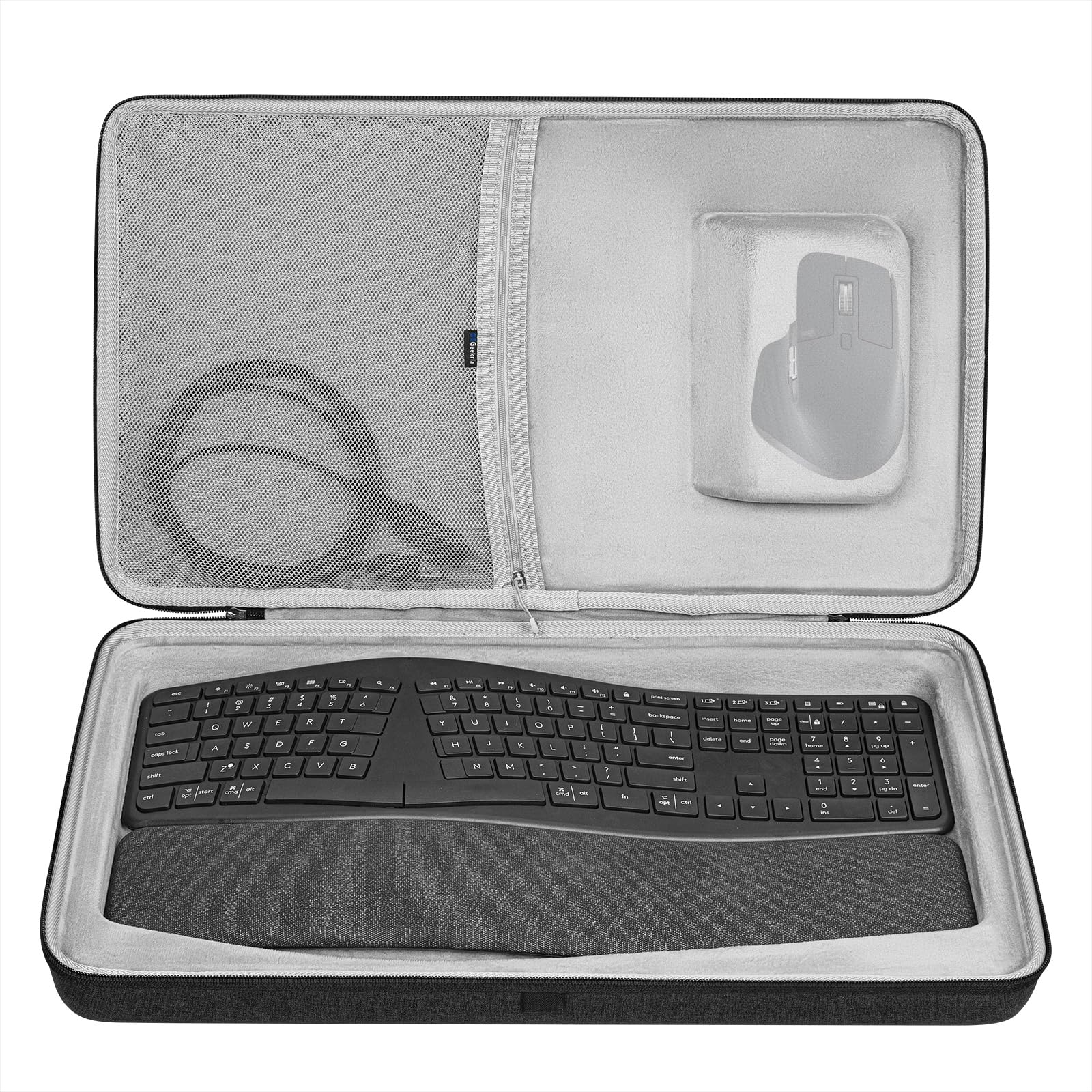 Rakuten - Geekria ハードシェル トラベル キャリング キーボード ケース、ロジクール Logicool ERGO K860 ワイヤレス エルゴノミクス キーボード、ERGO K860 および MX Master 3S マウス ケース コンボと互換性があります