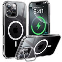 【新形態!スタンド使いながら充電OK】CASEKOO iPhone 16 Pro 用 ケース クリア 隠しスタンド付き 黄変防止 透明感高い Magsafe対応 耐衝撃 傷防止 軽量 磁力強い 滑り止め レンズ保護 フィルム干渉なし ワイヤレス充電 ストラ
